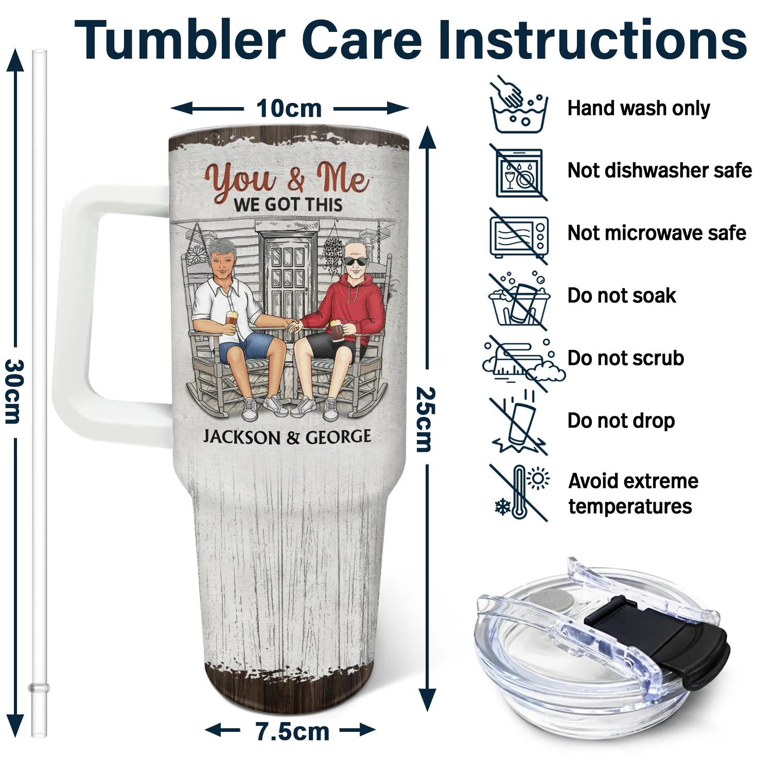 The Day I Met You Husband And Wife - Gift For Couples - Personalized 40oz Tumbler With Straw - Image 6