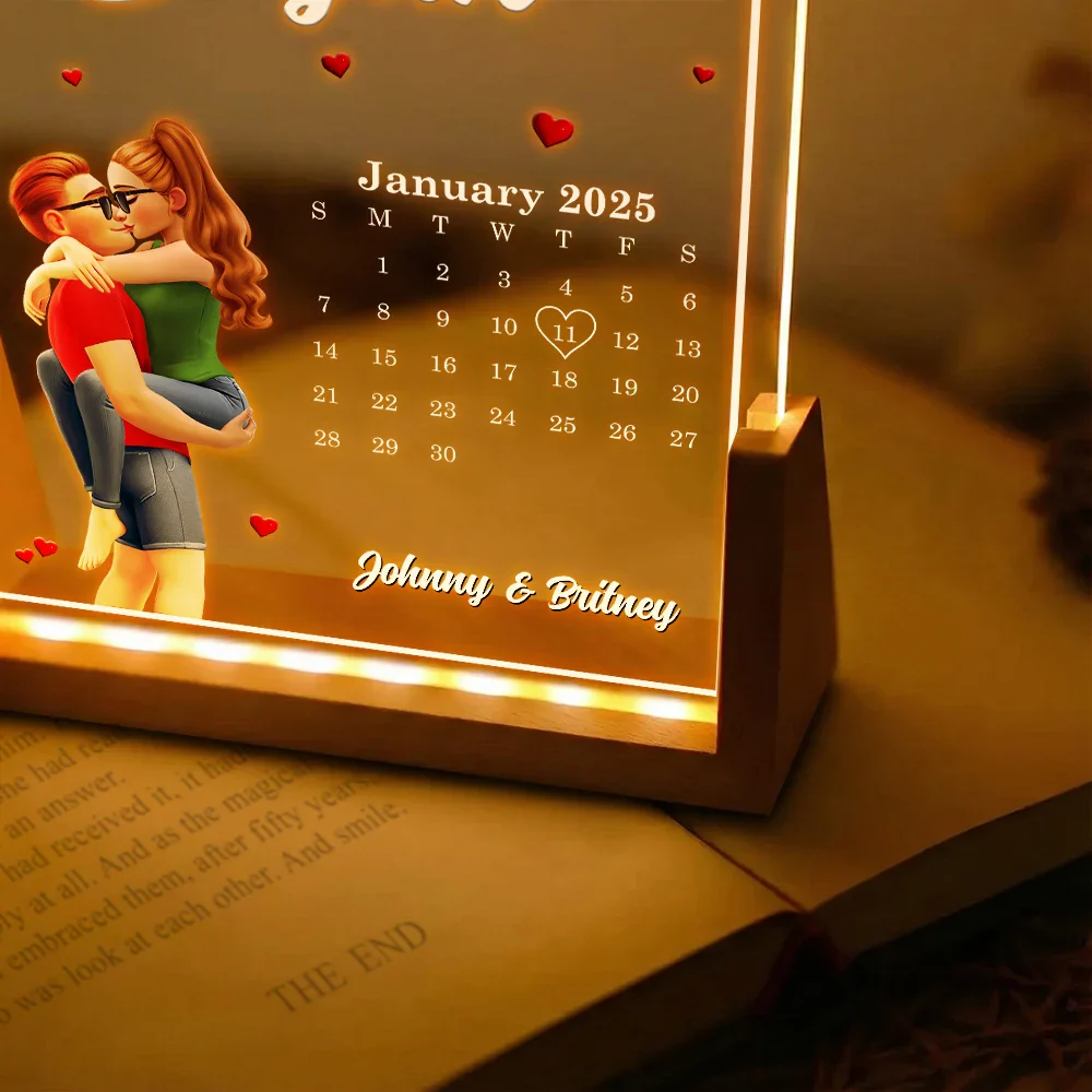The Day It All Began With Couple Names - Personalized Night Light - Image 6