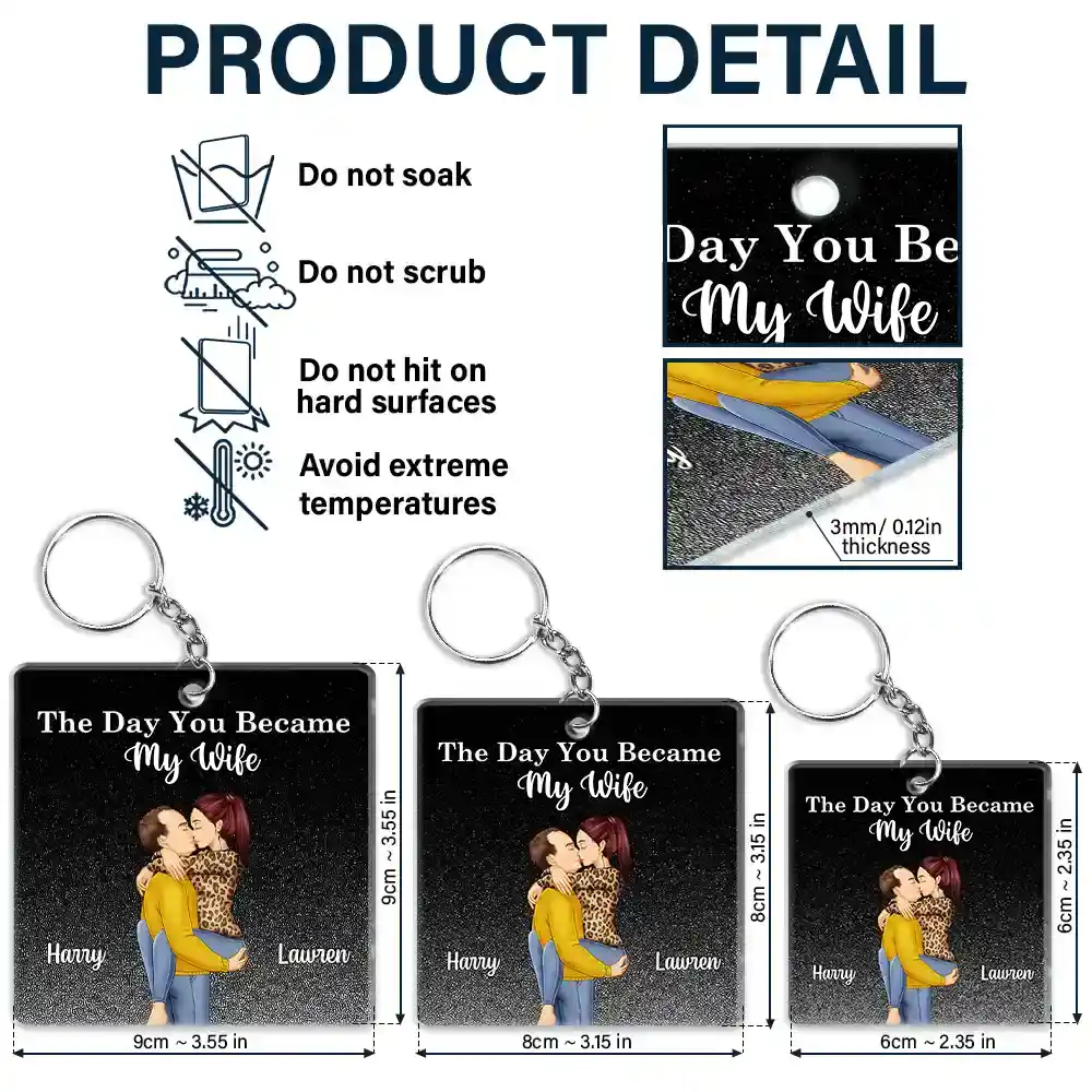 The Day You Became My Boyfriend Calendar - Personalized Acrylic Keychain - Image 5