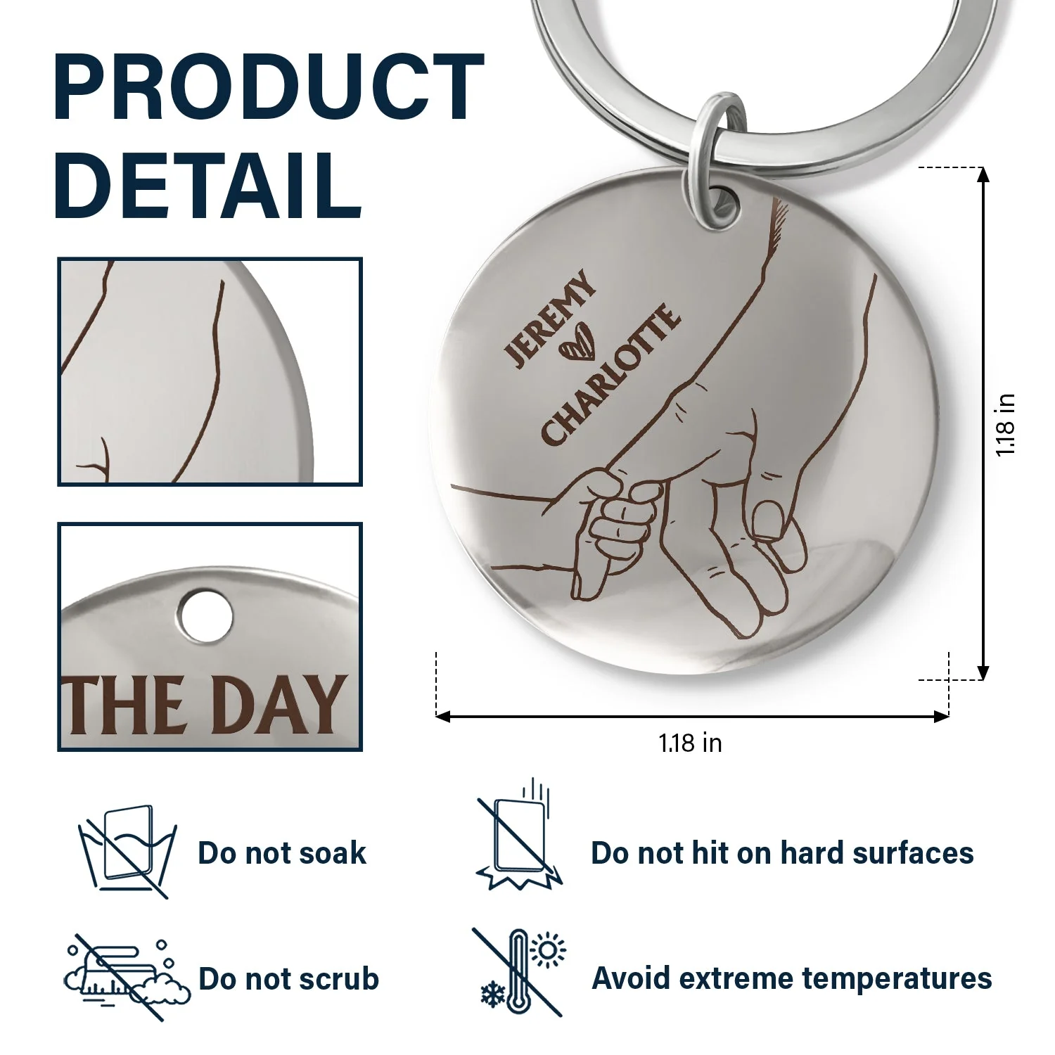 The Day You Became My Daddy - Gift For Dad, Father, New Dad - Personalized Keyring - Image 4