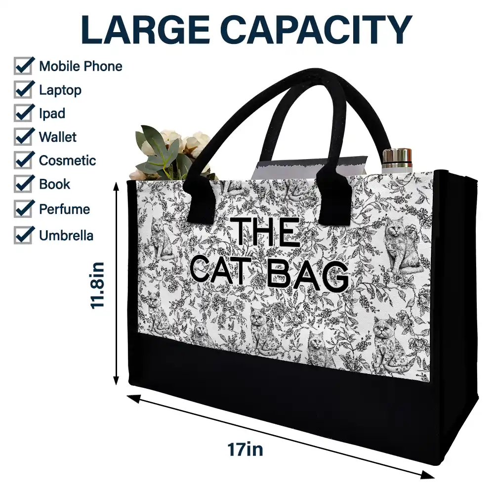 The Dog Bag Chinoiserie Toile - Personalized Canvas Tote Bag - Image 4