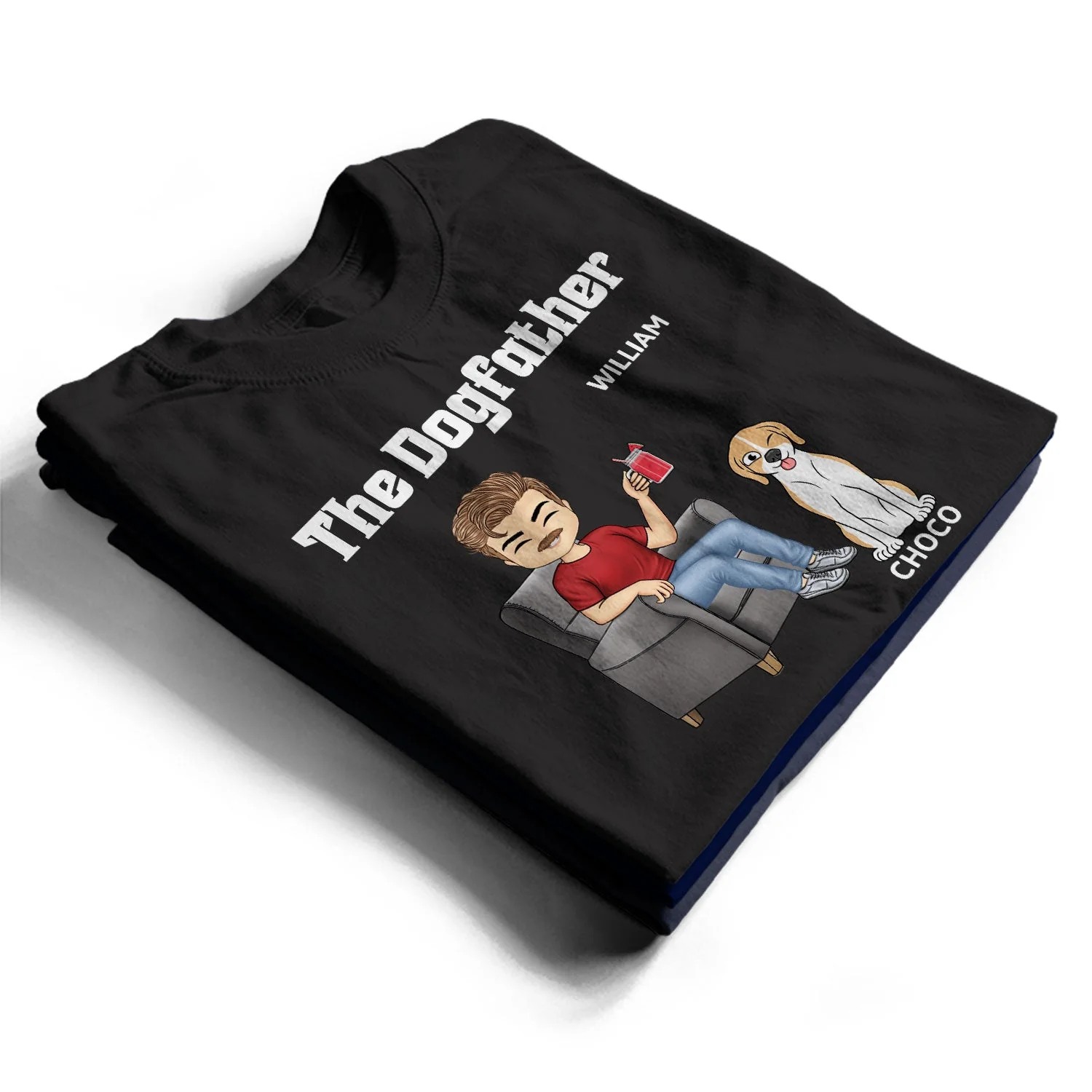 The Dog Father - Gift For Dog Dad, Dog Lovers, Men - Personalized T Shirt - Image 2