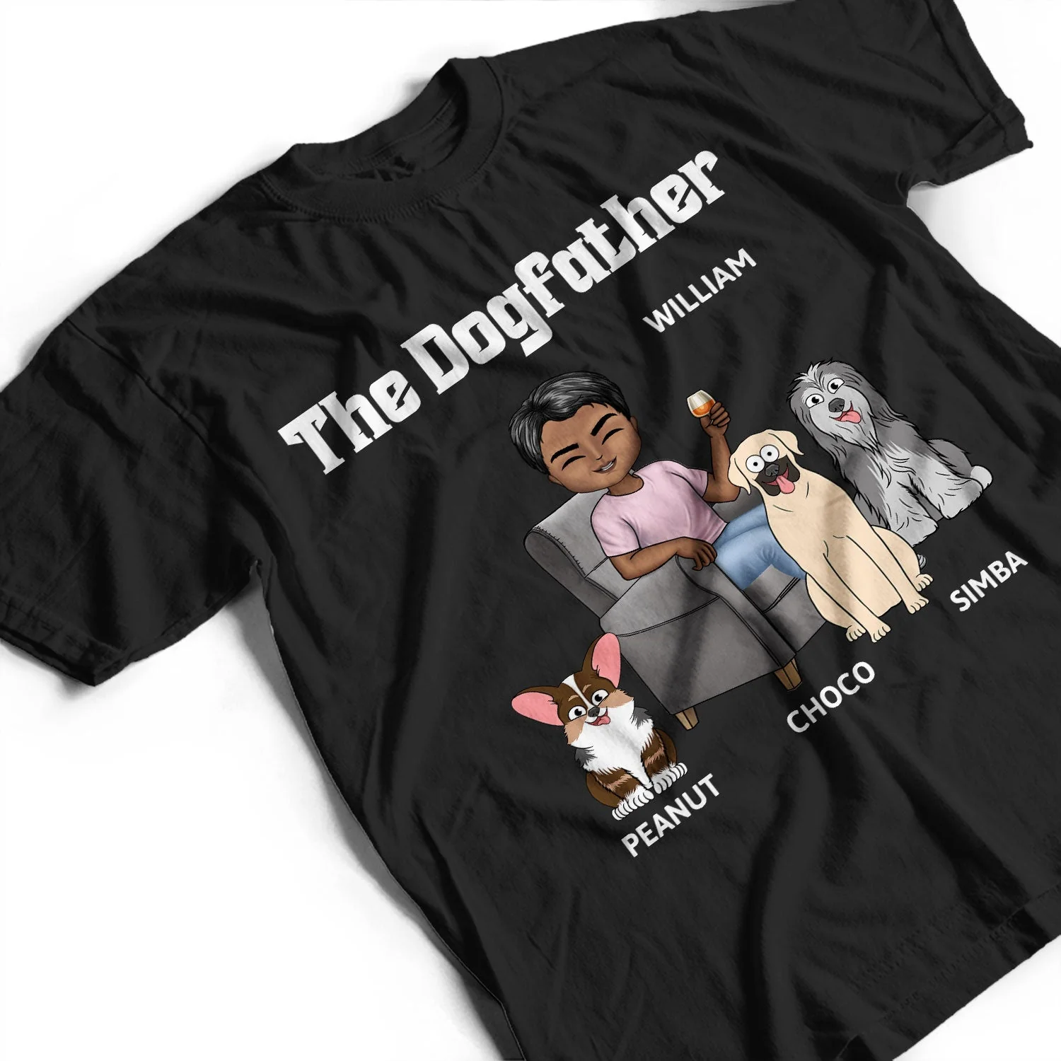 The Dog Father - Gift For Dog Dad, Dog Lovers, Men - Personalized T Shirt - Image 3