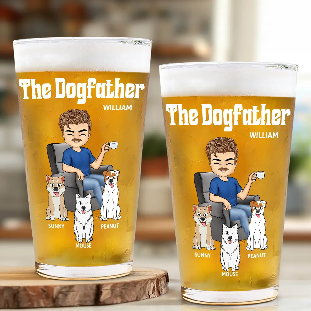 The Dog Father - Personalized Beer Glass - Image 2