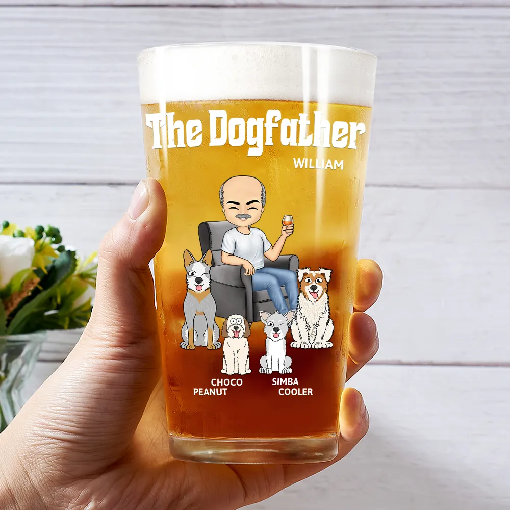 The Dog Father - Personalized Beer Glass - Image 3