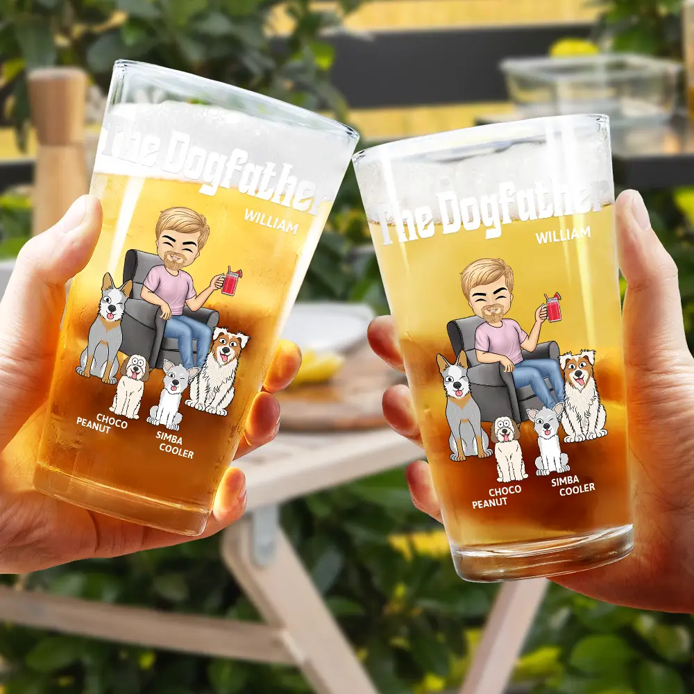 The Dog Father - Personalized Beer Glass - Image 4
