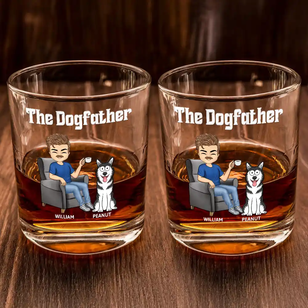The Dog Father - Personalized Whiskey Glass - Image 2