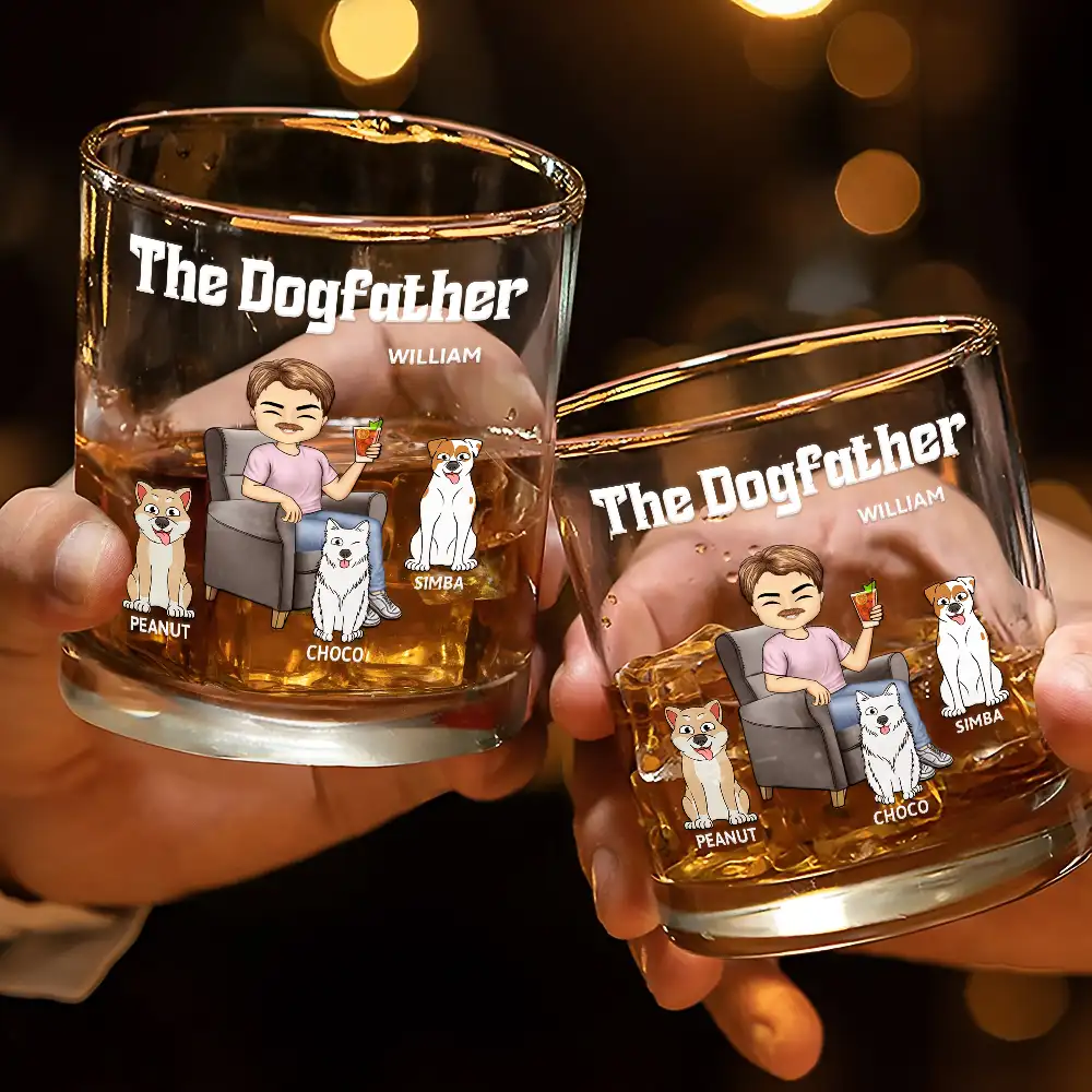 The Dog Father - Personalized Whiskey Glass - Image 3