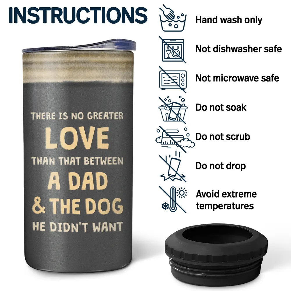 The Dog He Didn't Want - Personalized 4 In 1 Can Cooler Tumbler - Image 5