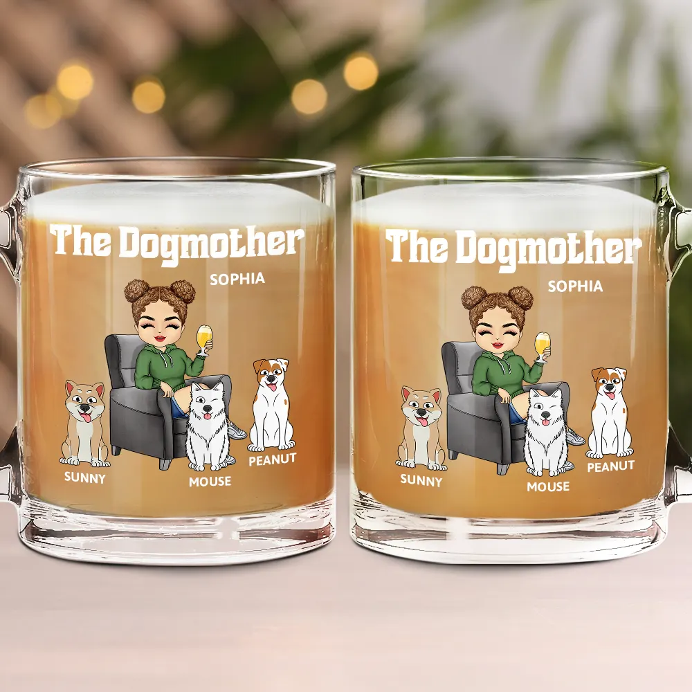 The Dog Mother - Personalized Glass Mug - Image 2