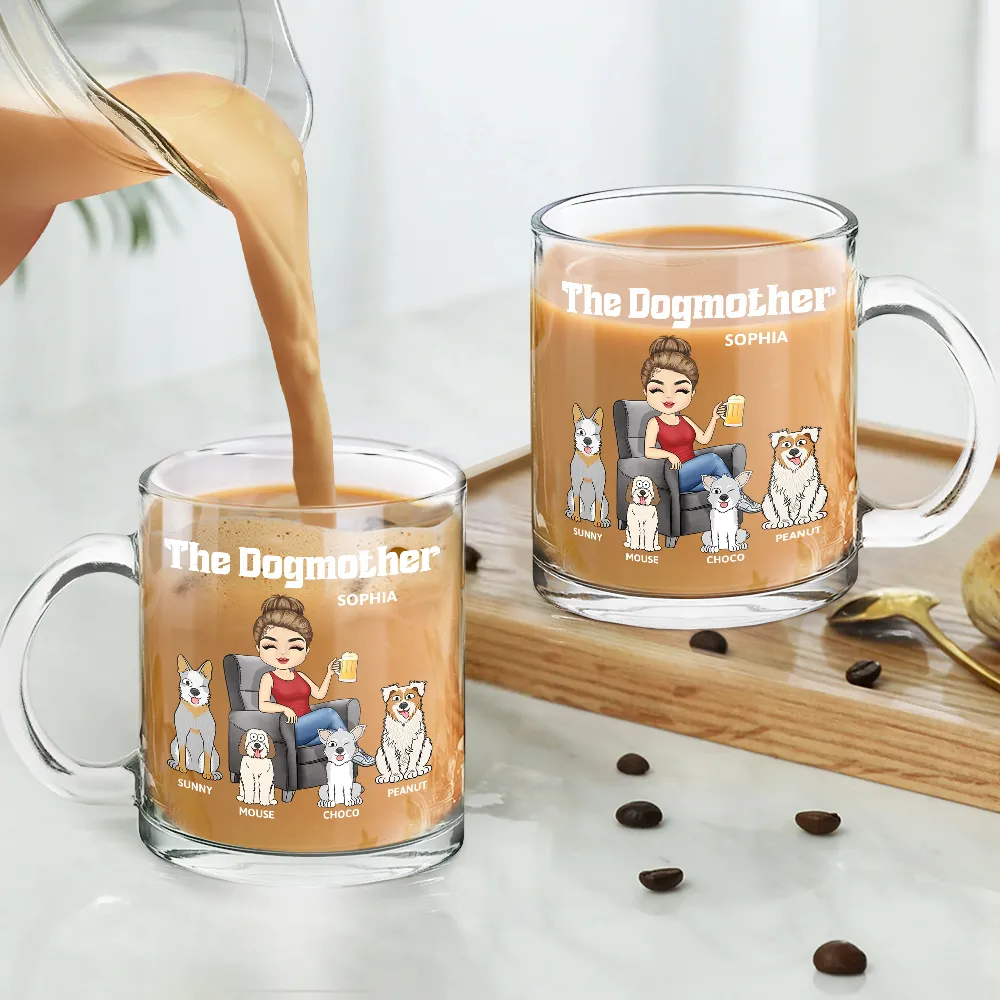 The Dog Mother - Personalized Glass Mug - Image 4