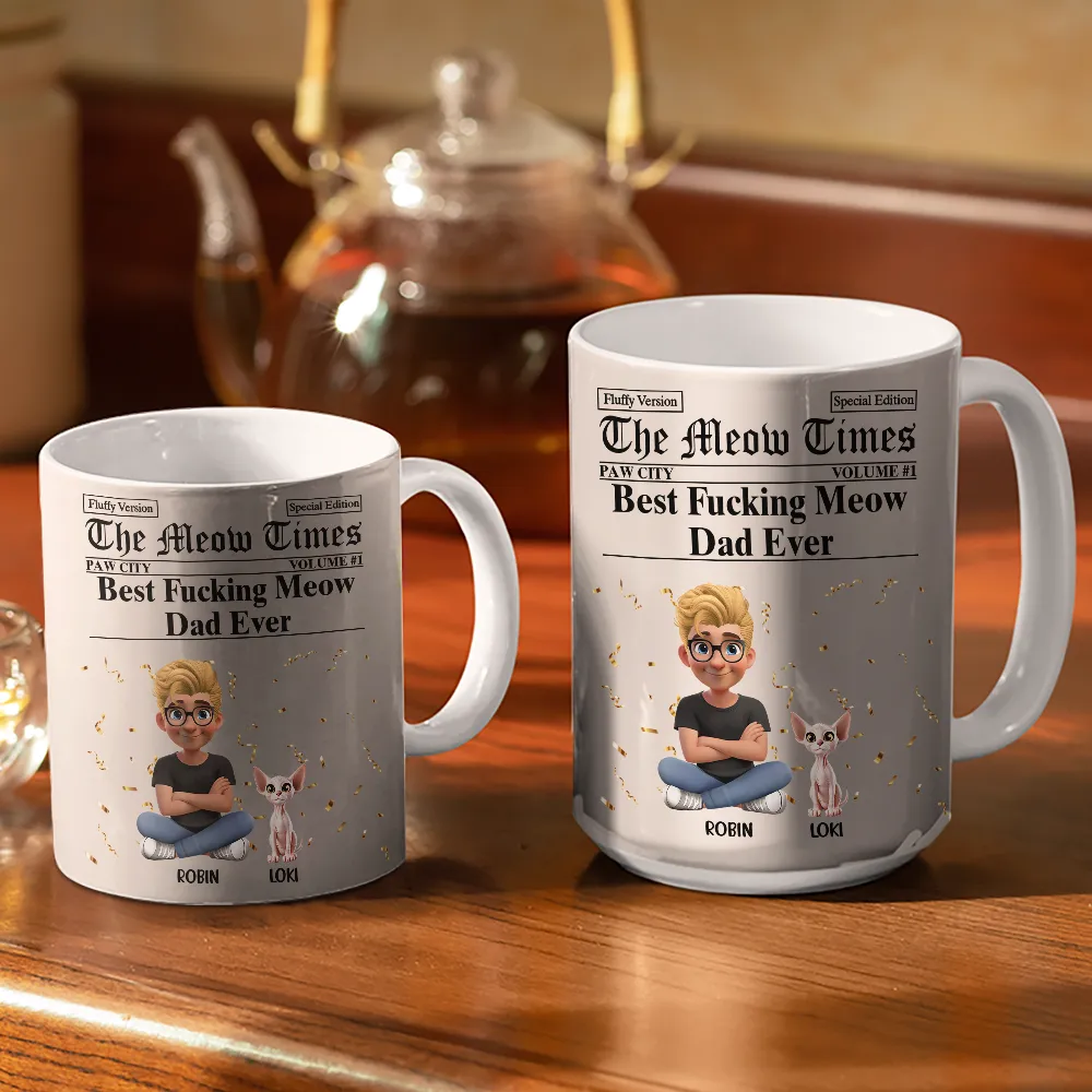The Dog Times Best Dog Mom Ever - Personalized White Edge-to-Edge Mug - Image 3