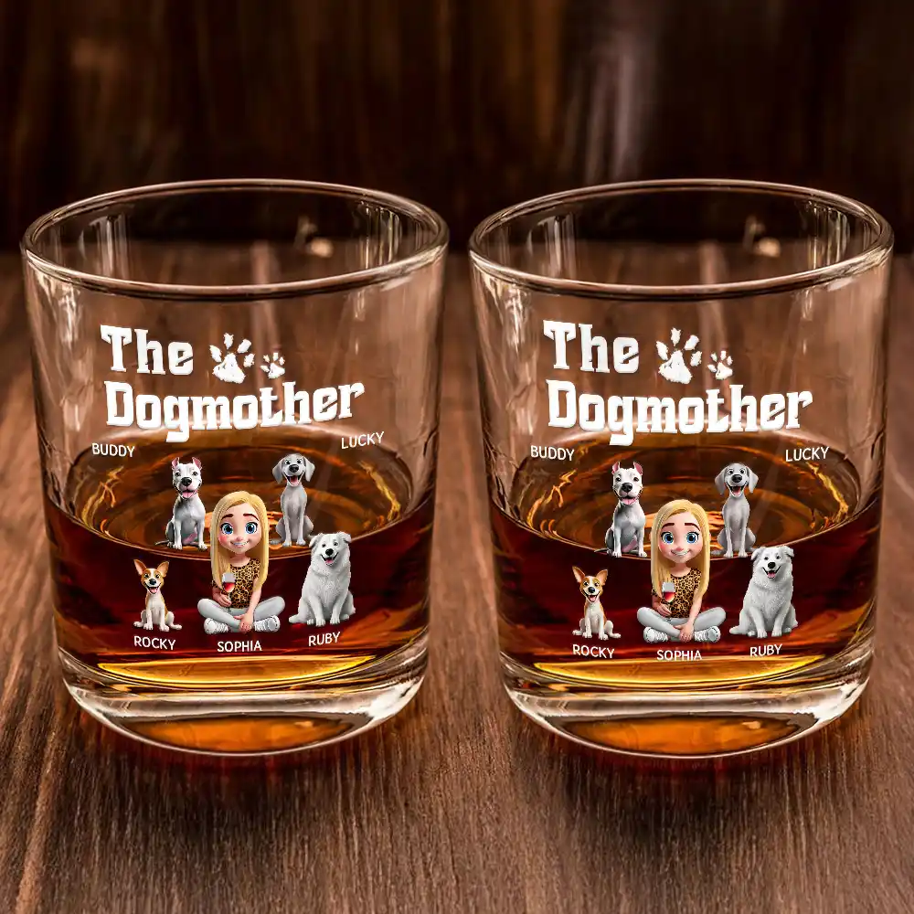 The Dogfather 3D Effect - Personalized Whiskey Glass - Image 2