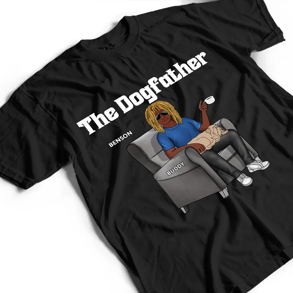 The Dogfather Best Dog Dad Ever - Personalized T Shirt - Image 3