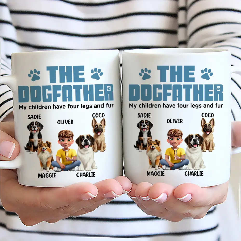 The Dogfather My Children Have Four Legs And Fur - Personalized Mug - Image 2