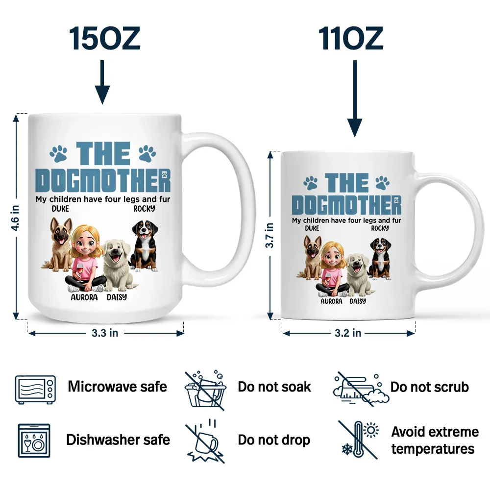 The Dogfather My Children Have Four Legs And Fur - Personalized Mug - Image 4