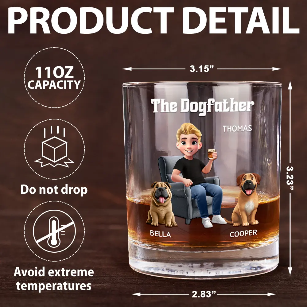 The Dogfather - Personalized Whiskey Glass - Image 5