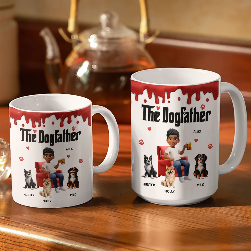 The Dogmother Dogfather - Personalized White Edge-to-Edge Mug - Image 3