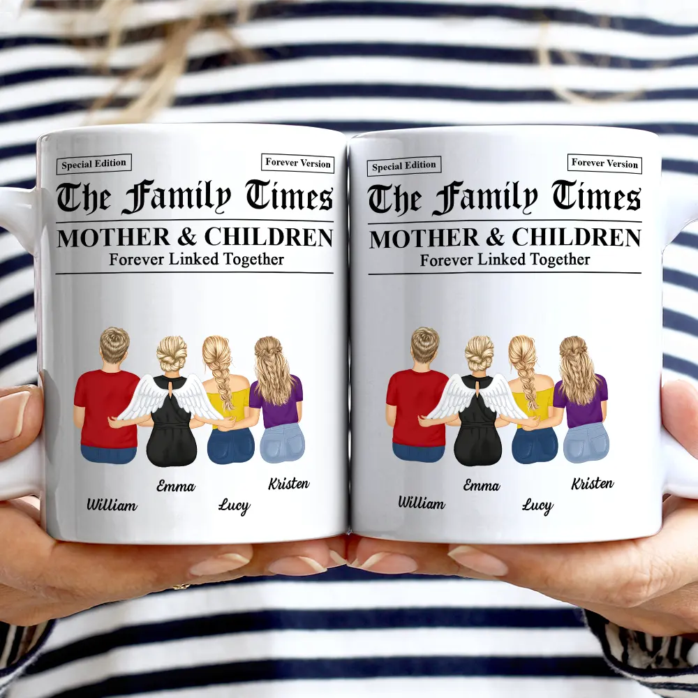 The Family Times Mother And Daughters Sons Newspaper Theme - Personalized Mug - Image 2