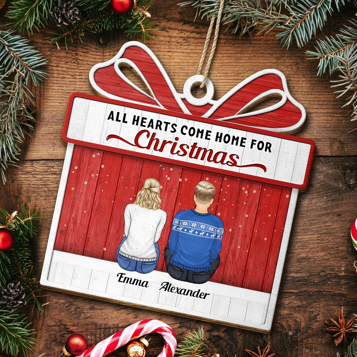 The Greatest Gift Our Parents - Christmas Gift For Siblings, Parents, Family - Personalized Custom Shaped Wooden Ornament - Image 5