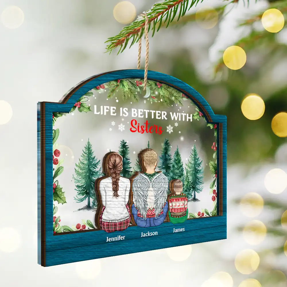 The Greatest Gift Our Parents Gave Us Sibling - Personalized 2-Layered Mix Ornament - Image 2