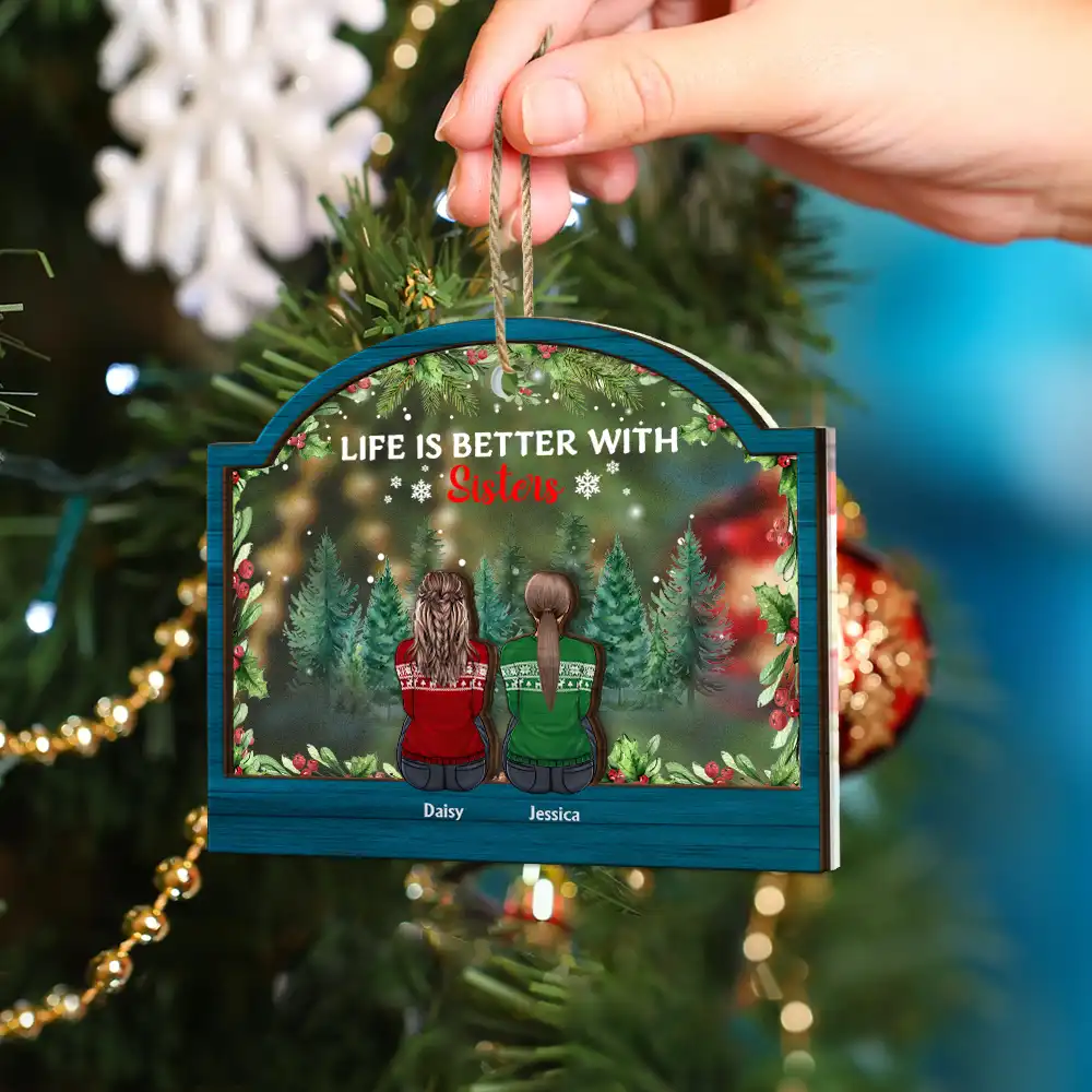 The Greatest Gift Our Parents Gave Us Sibling - Personalized 2-Layered Mix Ornament - Image 4