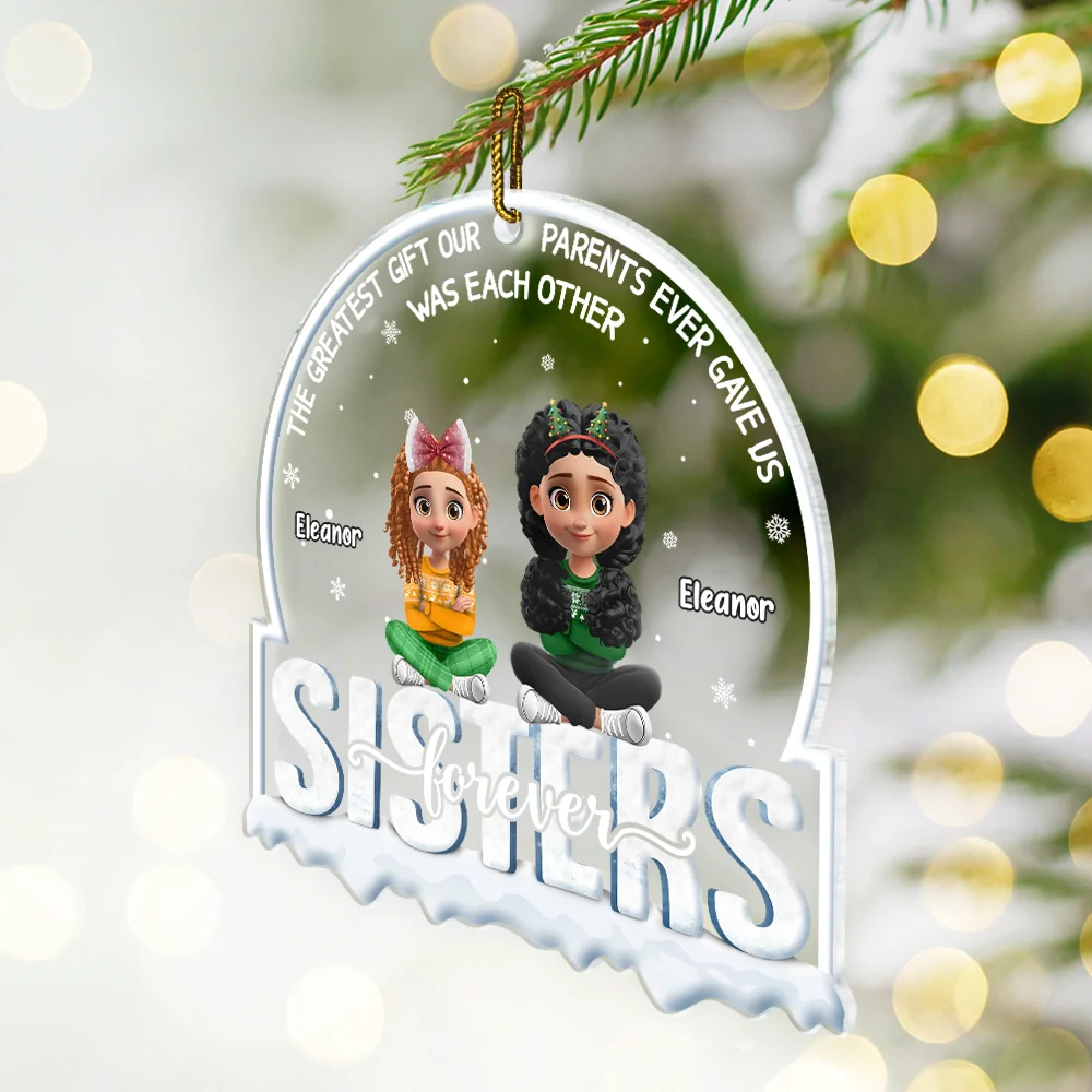 The Greatest Gift Our Parents Gave Us Siblings 3D Effect - Personalized Custom Shaped Acrylic Ornament - Image 2