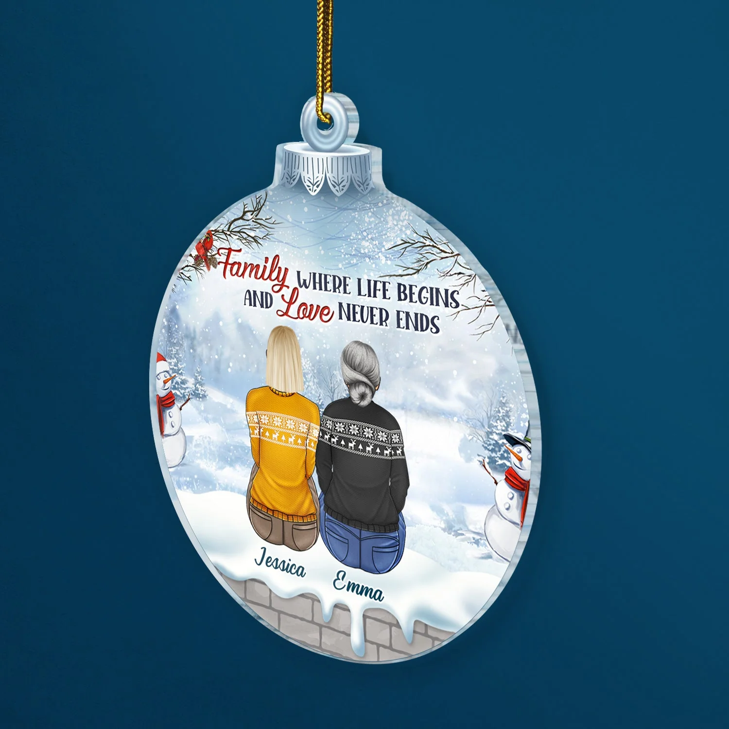 The Greatest Gift Our Parents Gave Us Was Each Other - Christmas Gift For Siblings, Parents - Personalized Custom Shaped Acrylic Ornament - Image 2