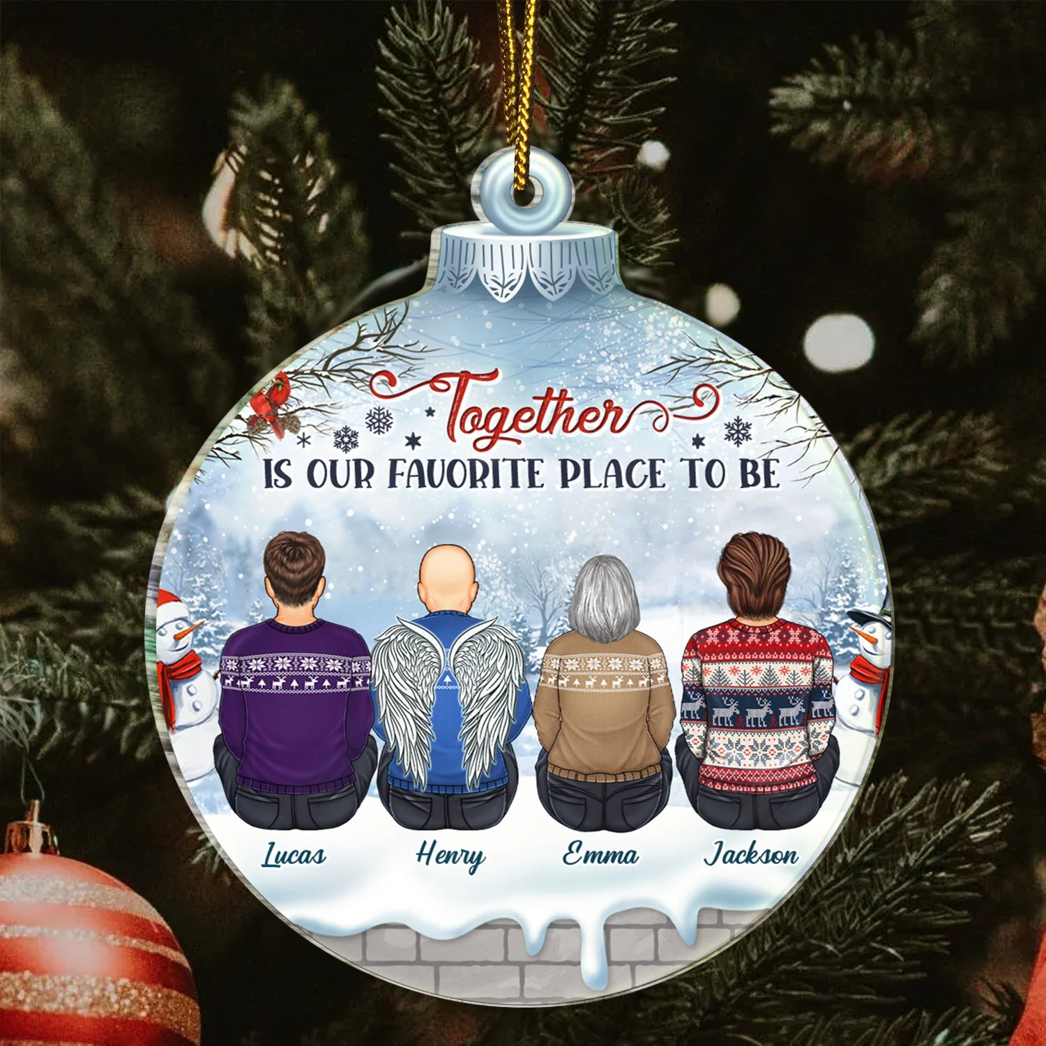 The Greatest Gift Our Parents Gave Us Was Each Other - Christmas Gift For Siblings, Parents - Personalized Custom Shaped Acrylic Ornament - Image 3