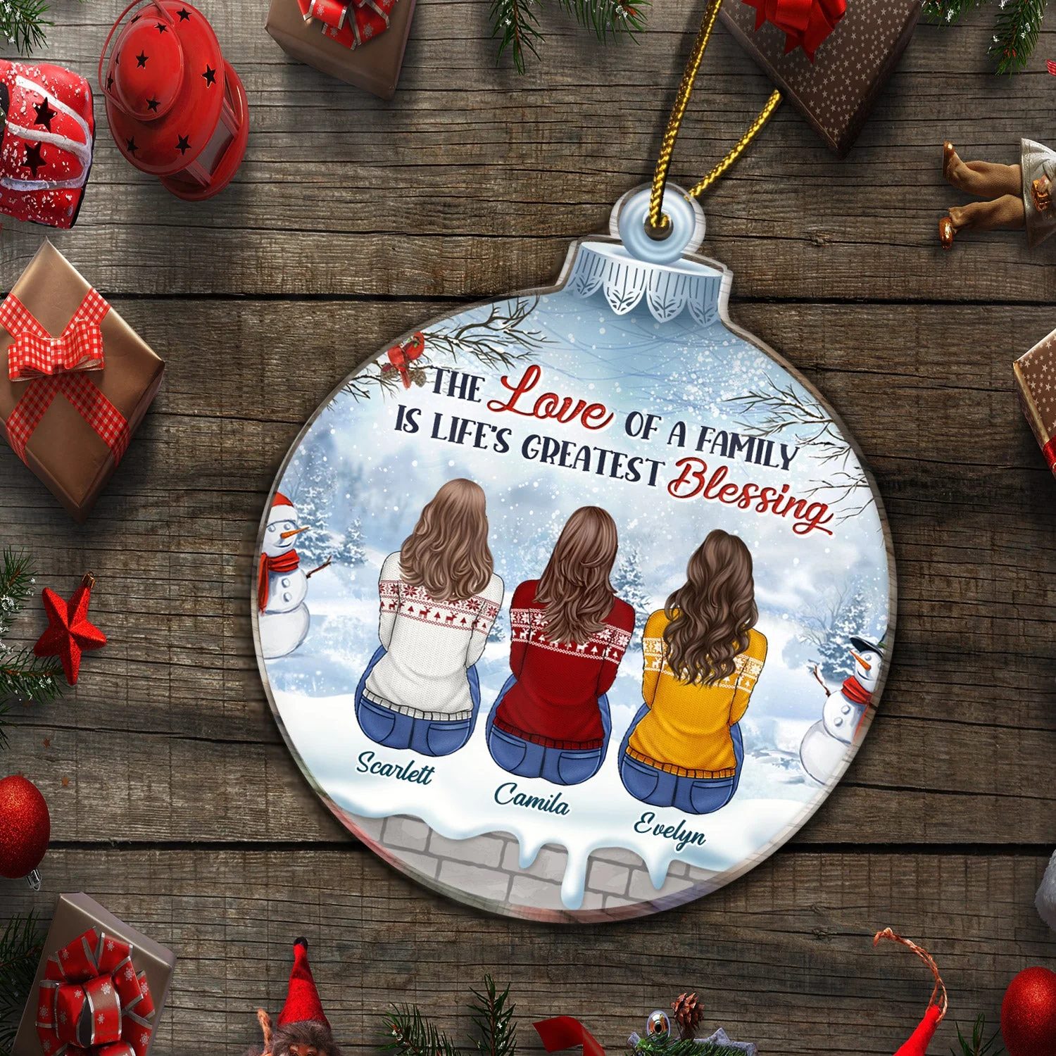 The Greatest Gift Our Parents Gave Us Was Each Other - Christmas Gift For Siblings, Parents - Personalized Custom Shaped Acrylic Ornament - Image 5