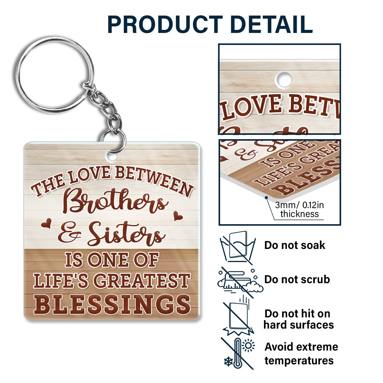 The Greatest Gift Our Parents Gave Us Was Each Other Family Sibling - Gift For Sisters And Brothers - Personalized Custom Acrylic Keychain - Image 5
