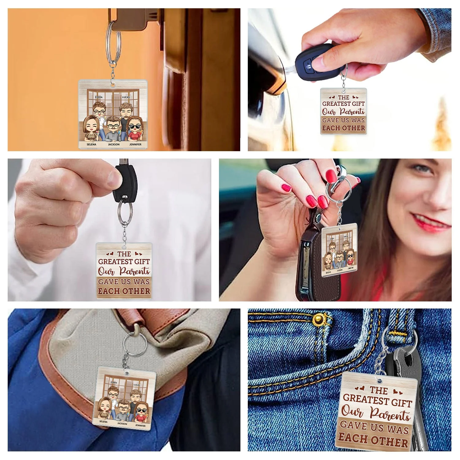 The Greatest Gift Our Parents Gave Us Was Each Other Family Sibling - Gift For Sisters And Brothers - Personalized Custom Acrylic Keychain - Image 6
