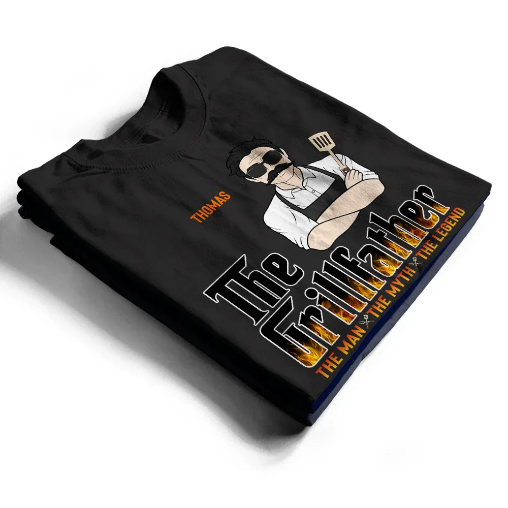 The Grillfather Fire - Personalized T Shirt - Image 2