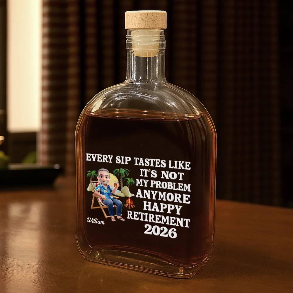 The Legend Has Retired 3D Effect - Personalized Whiskey Bottle - Image 2