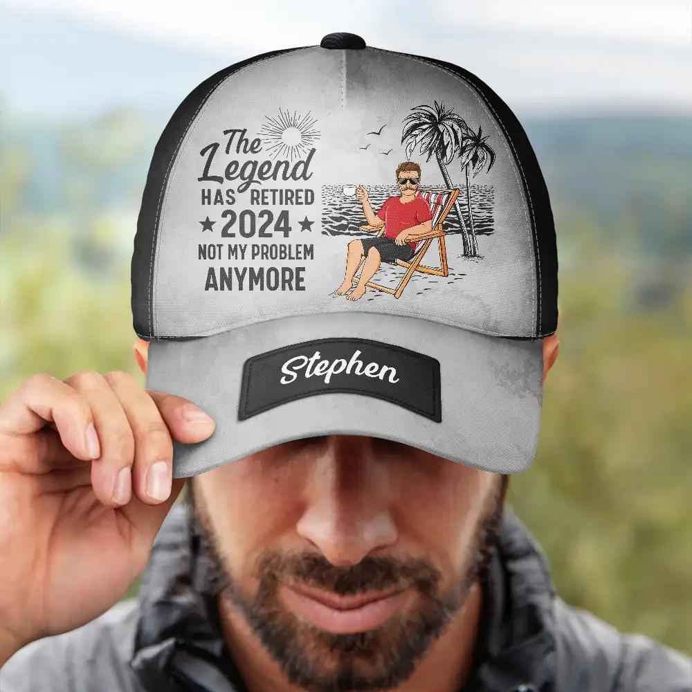 The Legend Has Retired Not My Problem Anymore - Personalized Classic Cap - Image 4