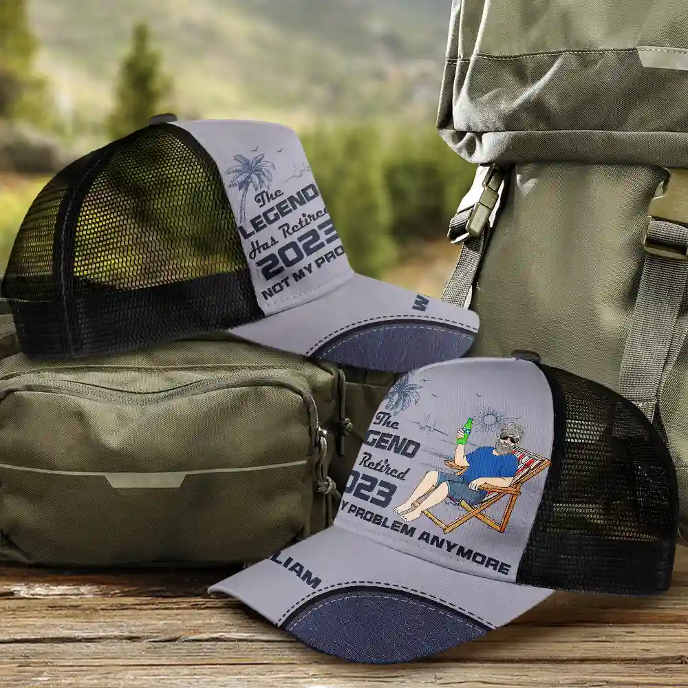 The Legend Has Retired Not My Problem Anymore - Personalized Mesh-back Casual Cap - Image 2