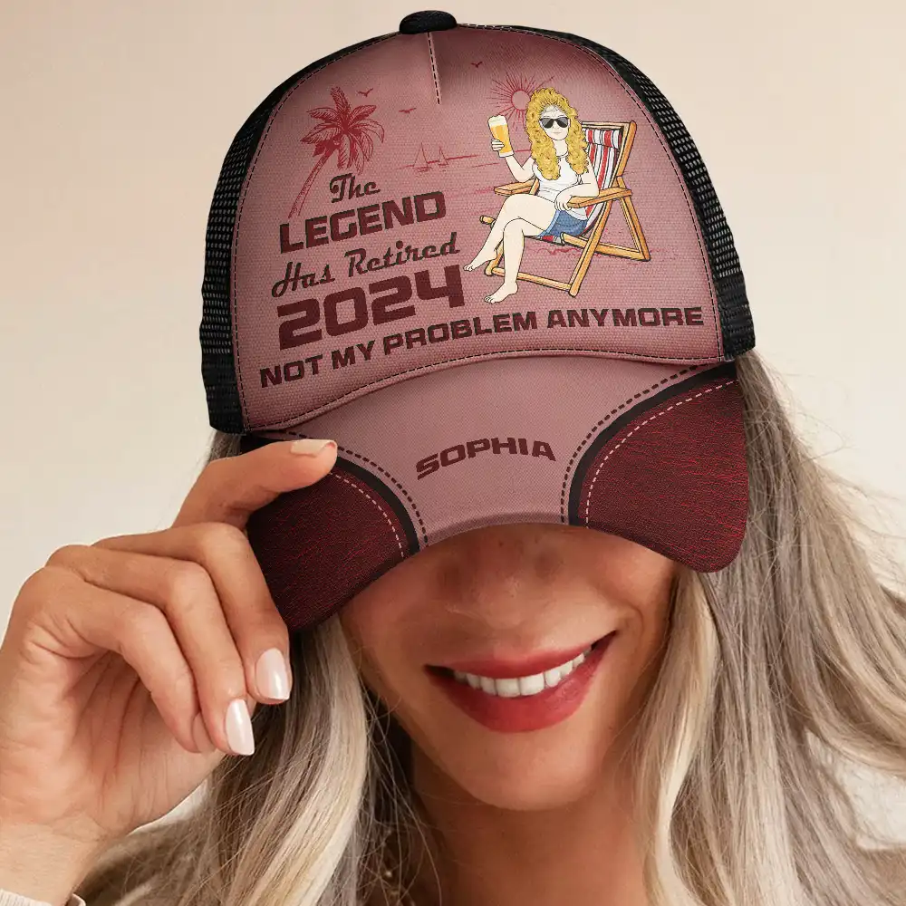 The Legend Has Retired Not My Problem Anymore - Personalized Mesh-back Casual Cap - Image 5