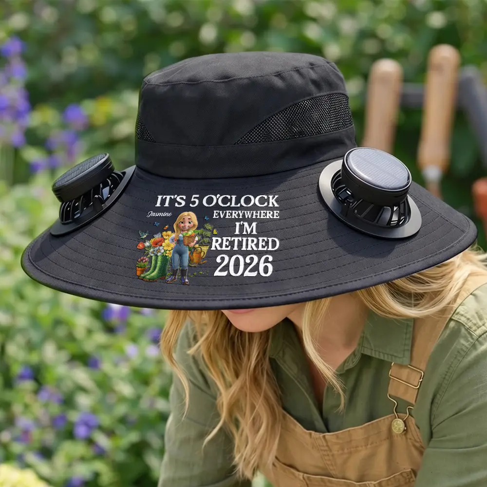 The Legend Has Retired Not My Problem Anymore - Personalized Solar Fan Hat - Image 2