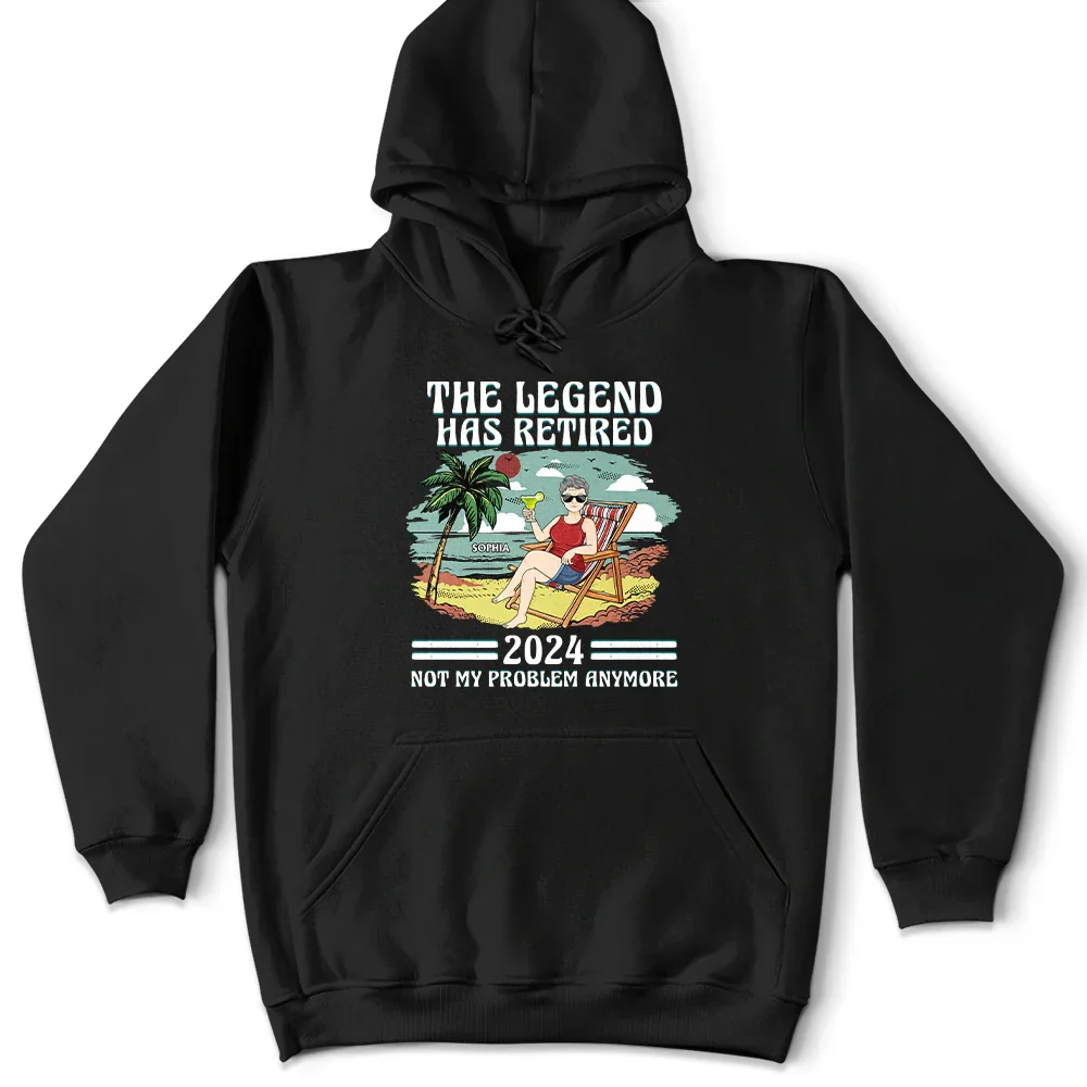 The Legend Has Retired Not My Problem Anymore Vintage - Personalized T Shirt - Image 4