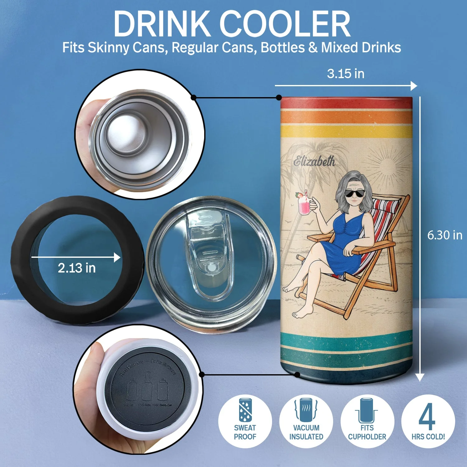 The Legend Has Retired Not My Problem Anymore Vintage - Retirement Gift - Personalized Custom 4 In 1 Can Cooler Tumbler - Image 4