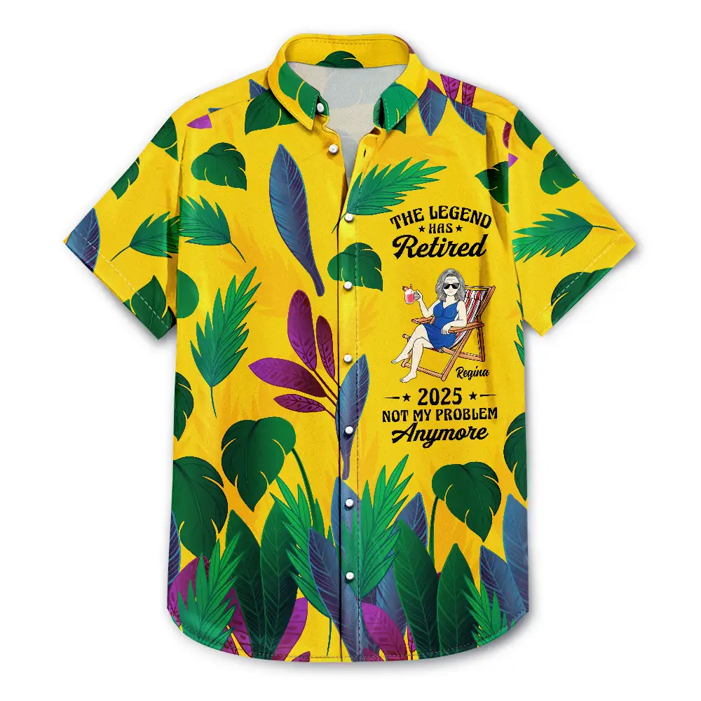The Legend Has Retired - Personalized Hawaiian Shirt - Image 2
