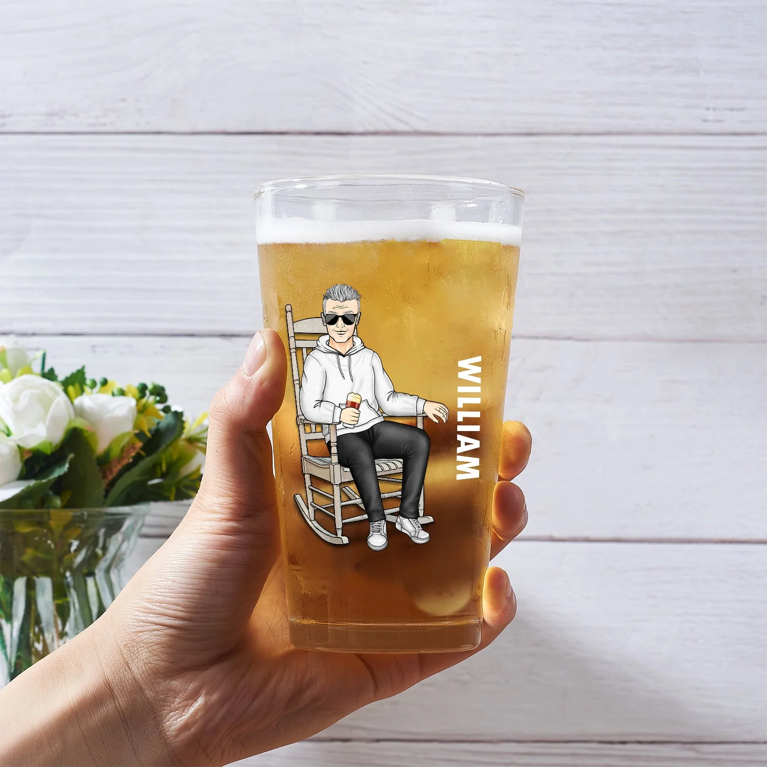 The Legend Has Retired - Retirement Gift For Men, Grandpa, Father - Personalized Beer Glass - Image 3