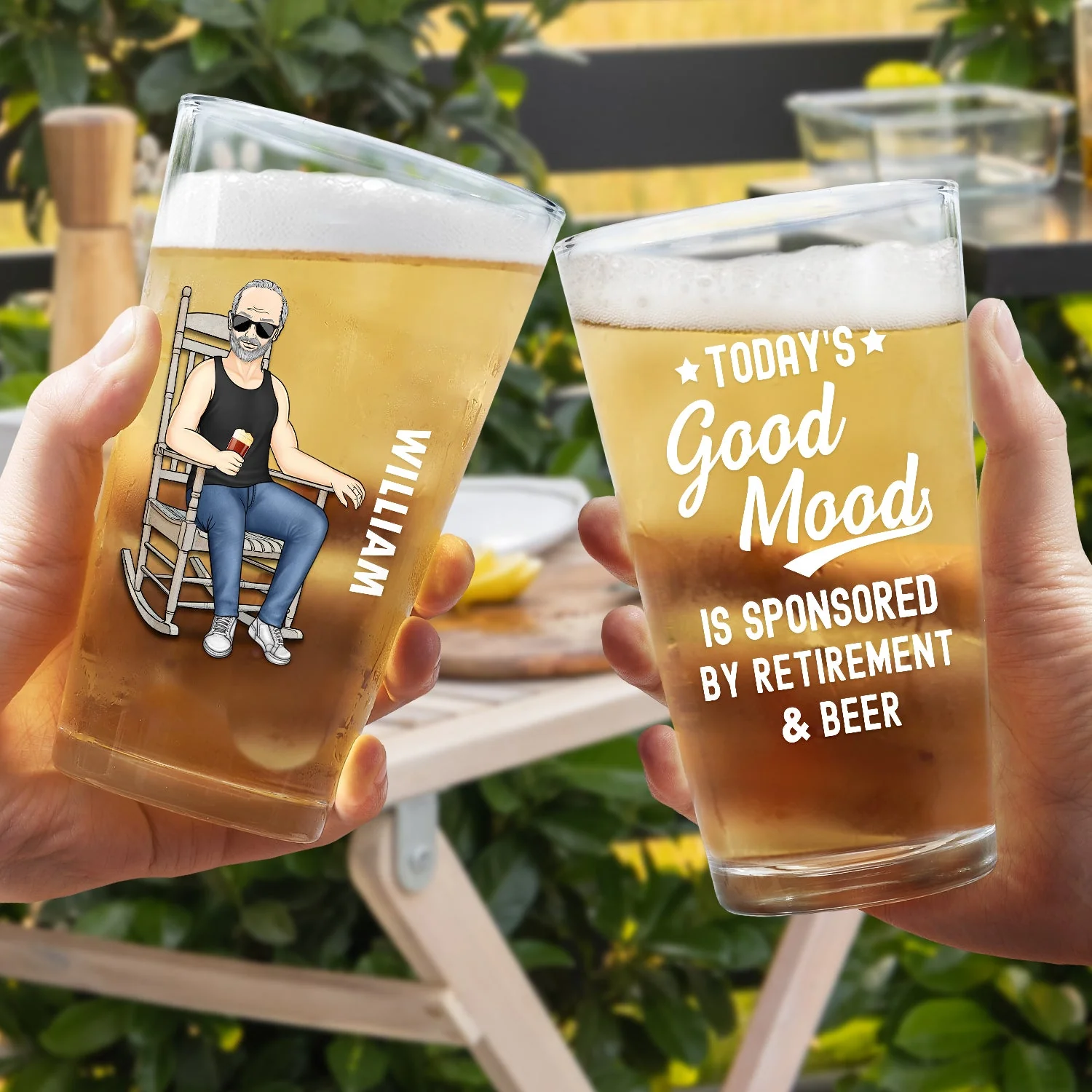 The Legend Has Retired - Retirement Gift For Men, Grandpa, Father - Personalized Beer Glass - Image 4