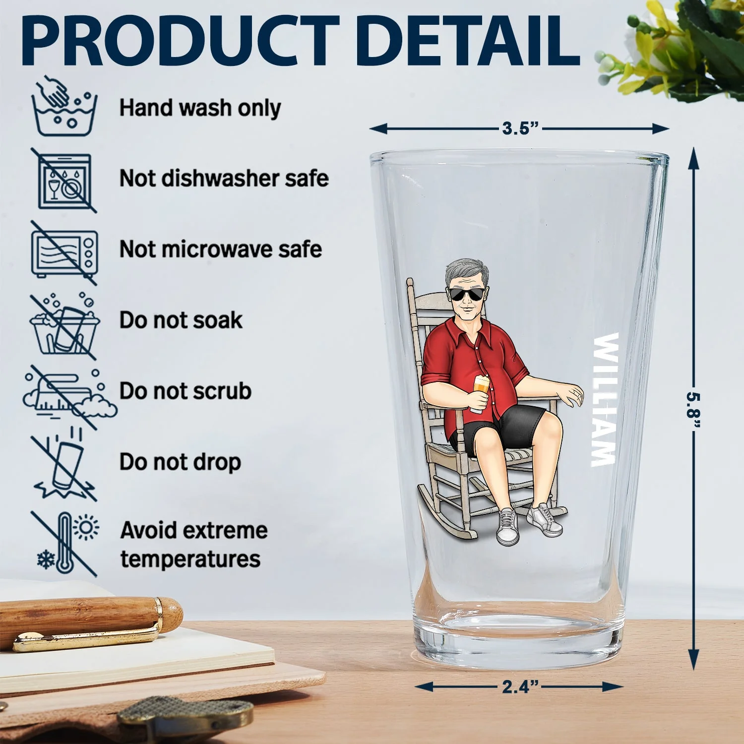 The Legend Has Retired - Retirement Gift For Men, Grandpa, Father - Personalized Beer Glass - Image 5
