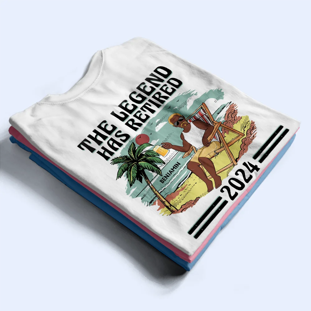 The Legend Has Retired Vintage Backside - Personalized T Shirt - Image 2