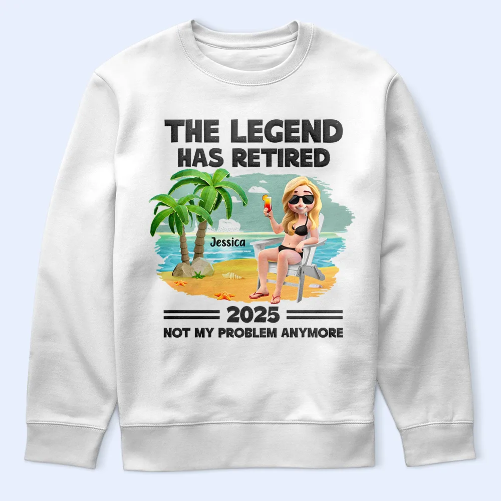 The Legend Has Retired Vintage Cartoon - Personalized T Shirt - Image 5