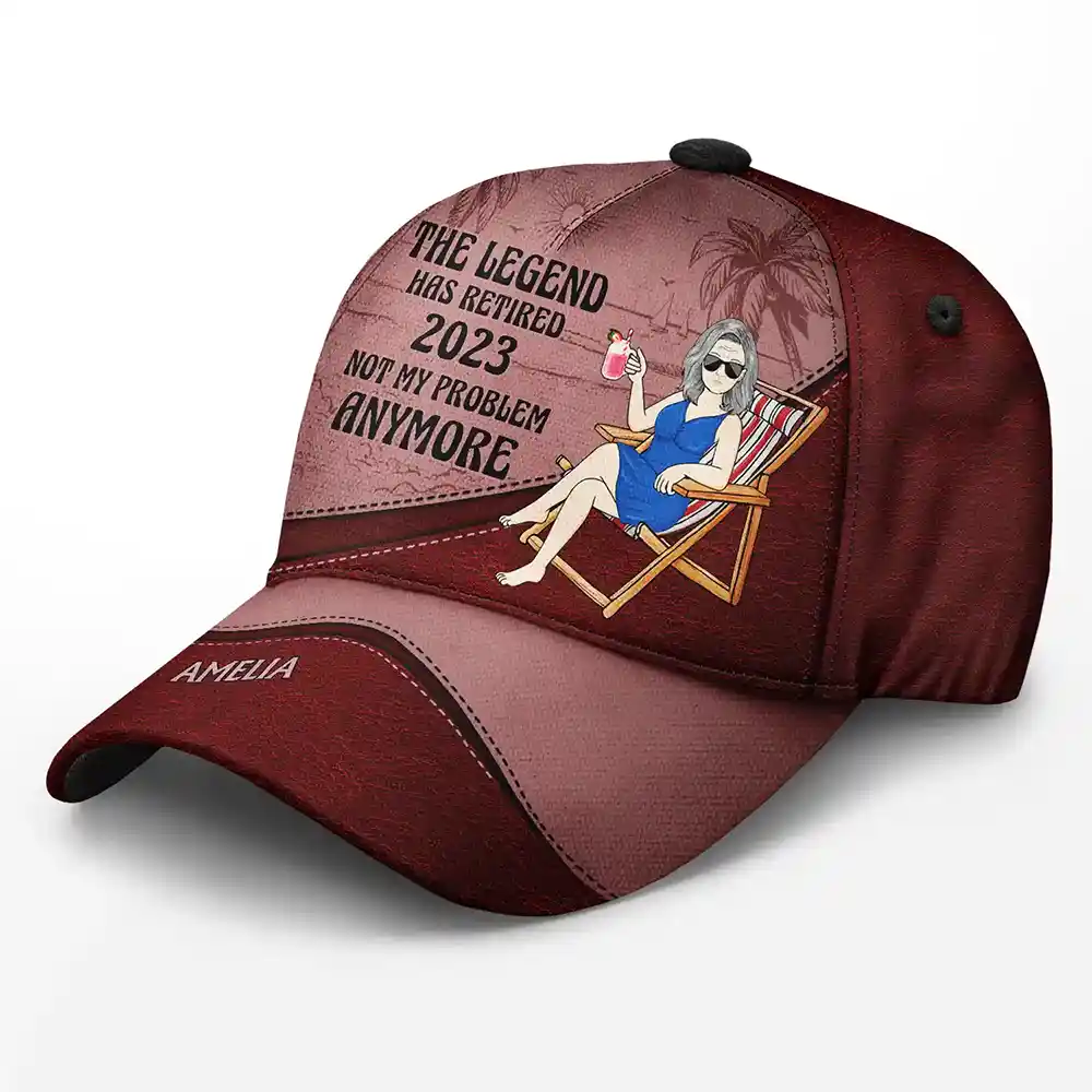 The Legend Has Retired Vintage - Personalized Classic Cap - Image 2