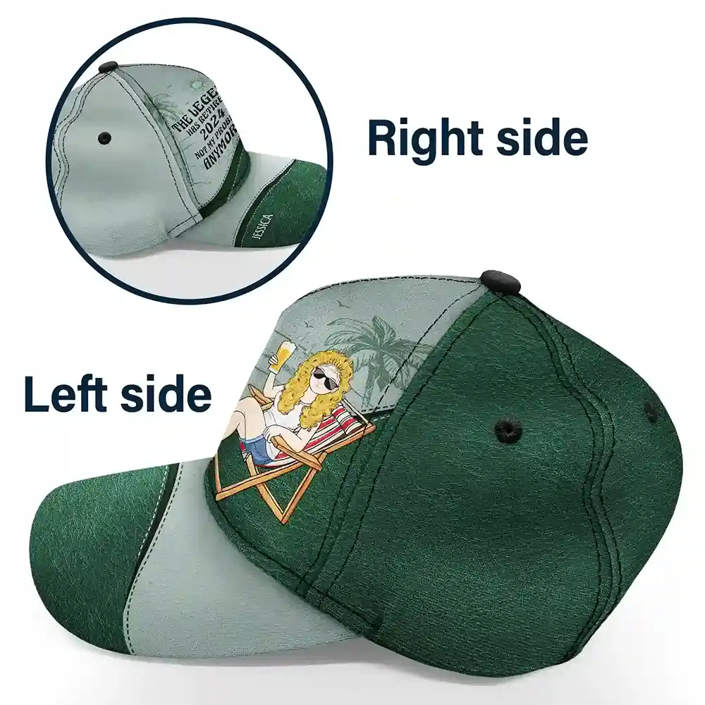 The Legend Has Retired Vintage - Personalized Classic Cap - Image 3
