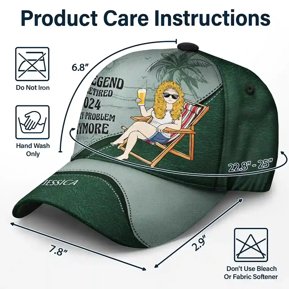 The Legend Has Retired Vintage - Personalized Classic Cap - Image 7
