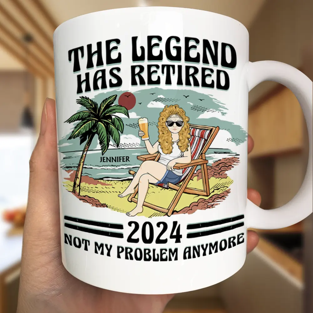 The Legend Has Retired Vintage - Personalized Mug - Image 3